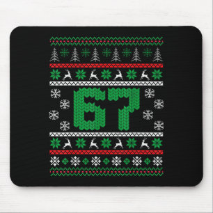 Funny 67 Ugly Christmas Sweater Six Seven Meme Mat Mouse Mat