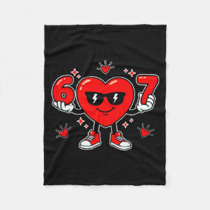 Funny 67 Valentine Day Dabbing Heart Love 67 Meme Fleece Blanket