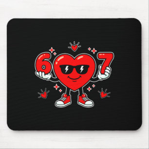 Funny 67 Valentine Day Dabbing Heart Love 67 Meme Mouse Mat