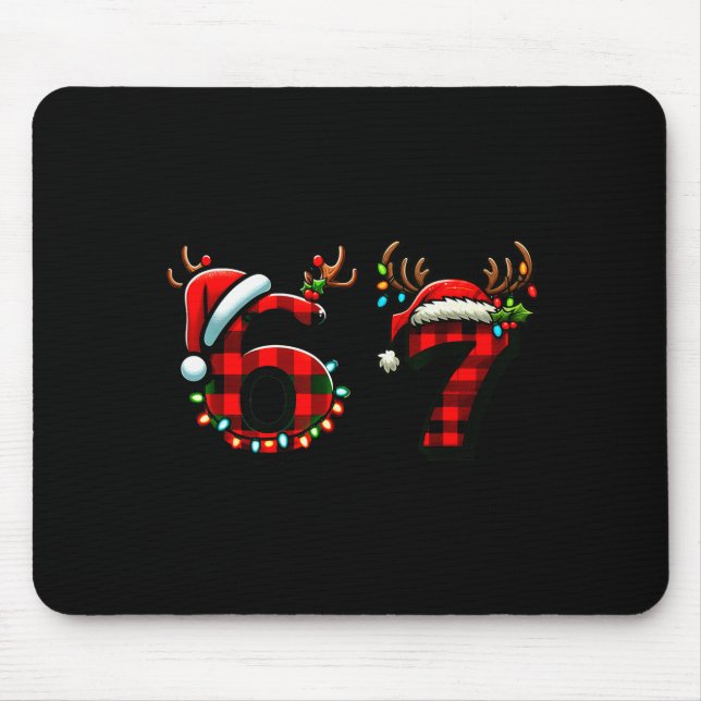 Funny 67 Xmas Six Seven Meme Brainrot Christmas Pa Mouse Mat (Front)