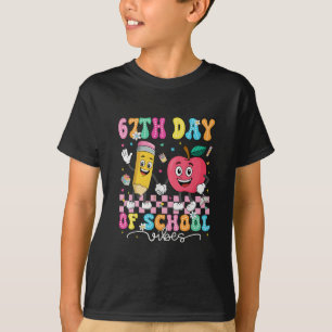 Funny 67th Day Of School Vibes Teacher Student T-Shirt