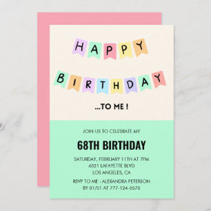 Funny 68th birthday invitations Happy Birthday