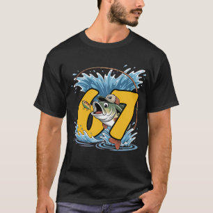 Funny 6 7 67 Bass Fishing Cartoon T-Shirt