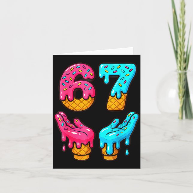 Funny 6 7 67 Six Seven Meme  Card (Front)