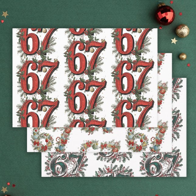 Funny 6 7 Brainrot Meme Christmas Set of 3 Wrapping Paper Sheet (Funny 6 7 Brainrot Meme Christmas Set of 3 Wrapping Paper Sheets
)