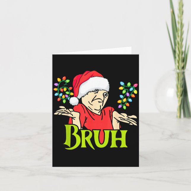 Funny 6 7 Bruh Merry Christmas Santa 67 Meme Men W Card (Front)