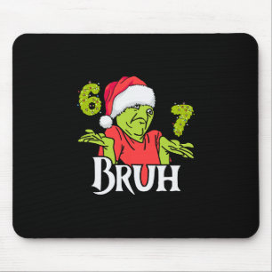 Funny 6 7 Bruh Merry Christmas Santa 67 Meme Men W Mouse Mat