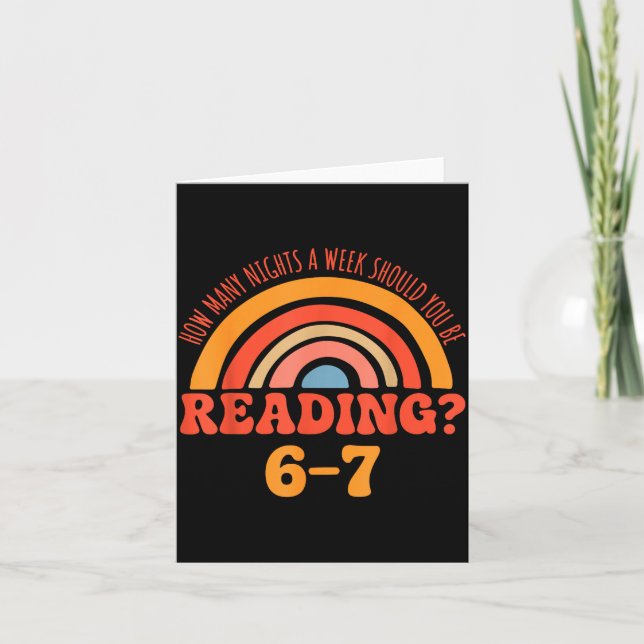 Funny 6-7 Englieacher 67 Meme Reading  Card (Front)