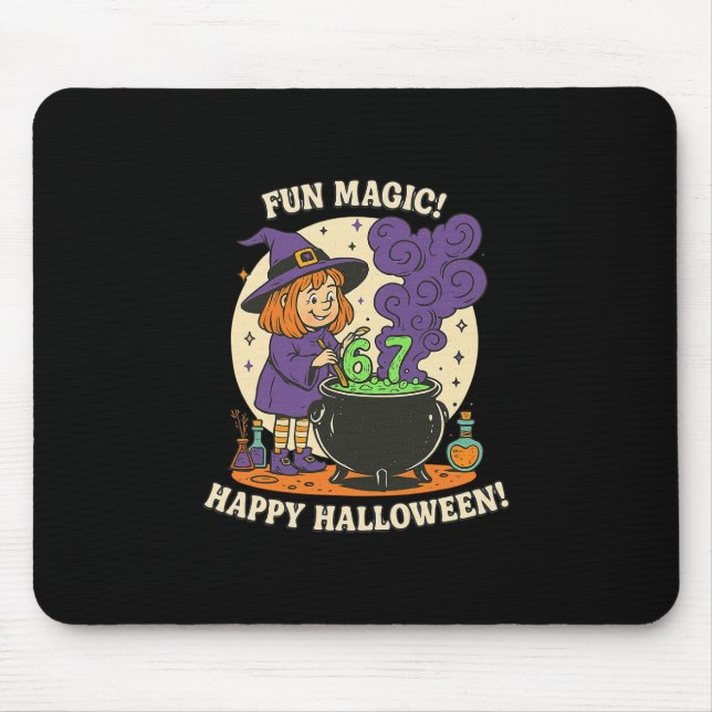 Funny 6 7 Halloween Costume Witch Cute Retro Fun M Mouse Mat (Front)