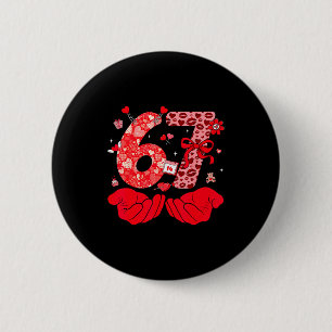 Funny 6 7 Hands Meme Cute Valentine's Day Six Seve Cm Round Badge