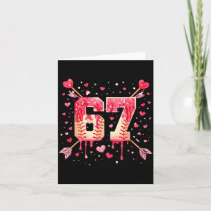 Funny 6 7 Melting Number Arrow Baseball Drip Valen Card