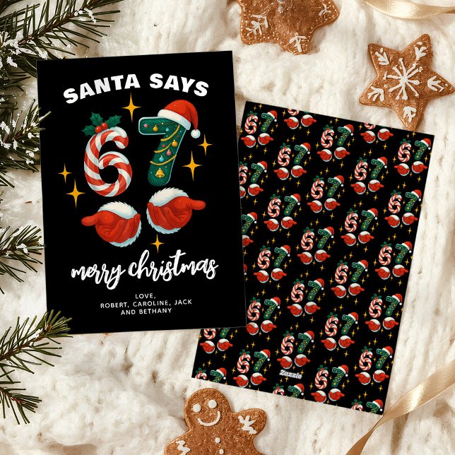 Funny 6-7 Meme 67 Christmas Holiday Card (Creator Uploaded)