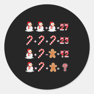 Funny 6 7 Meme 67 Christmas Order Of Operations Ma Classic Round Sticker