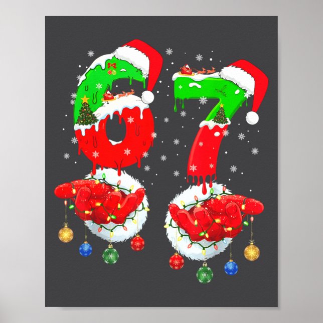 Funny 6 7 Meme 67 Gen Alpha 6 7 Hands Family Kids  Poster (Front)