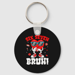 Funny 6 7 Meme 67 Six Seven Bruh Valentine Heart M Key Ring