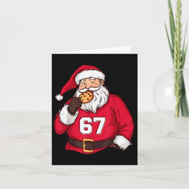 Funny 6 7 Meme Brainrot Santa Claus For Boys Kids  Card (Front)
