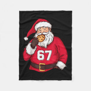 Funny 6 7 Meme Brainrot Santa Claus For Boys Kids Fleece Blanket