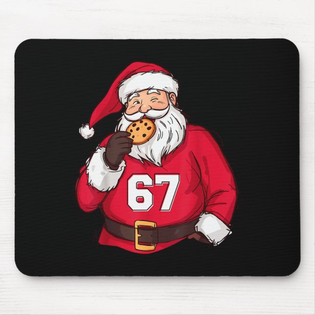 Funny 6 7 Meme Brainrot Santa Claus For Boys Kids  Mouse Mat (Front)