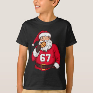 Funny 6 7 Meme Brainrot Santa Claus For Boys Kids  T-Shirt