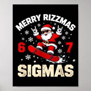 Funny 6-7 Meme Christmas Nice Naughty 67 Slang Tre Poster