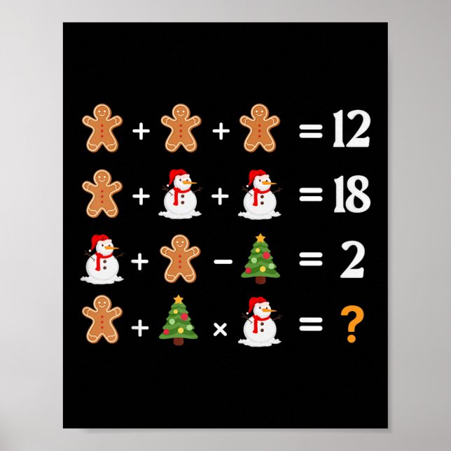 Funny 6 7 Meme Christmas Order Of Operations Math  Poster (Front)