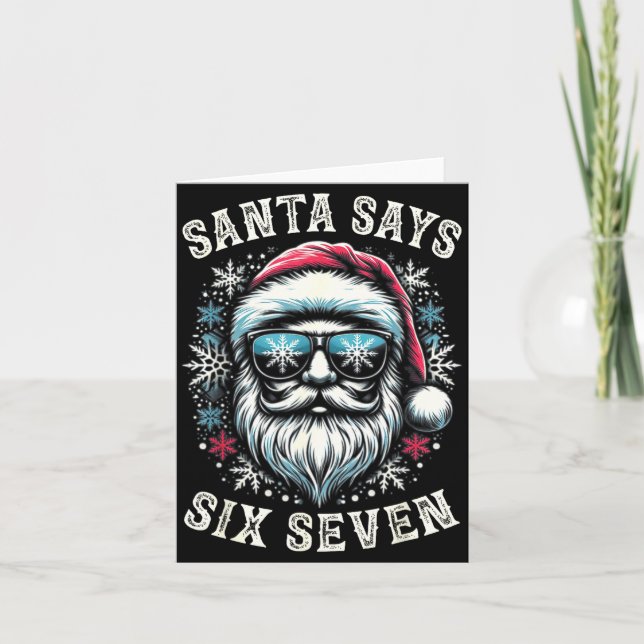 Funny 6-7 Meme Christmas Santa Six Seven 67 Xmas B Card (Front)