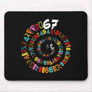 Funny 6 7 meme day spiral digits math teacher and mouse mat