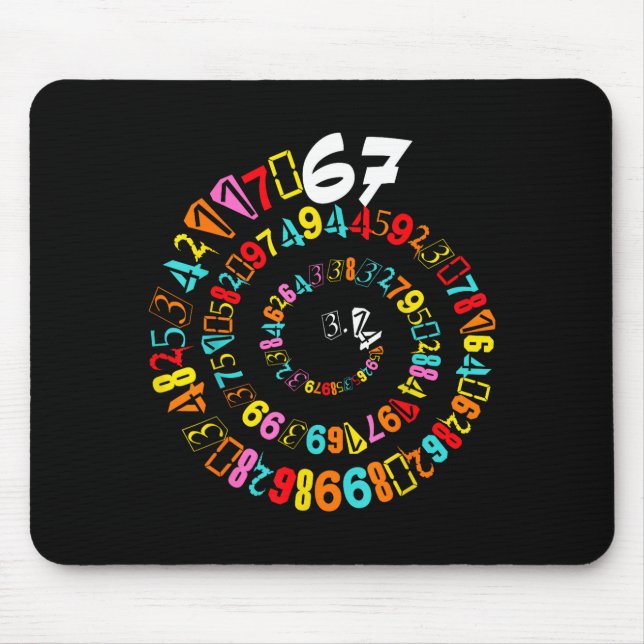 Funny 6 7 meme day spiral digits math teacher and mouse mat (Front)