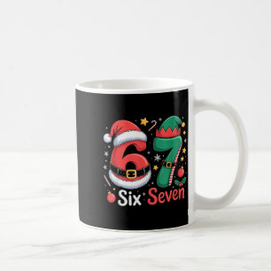 Funny 6 7 Meme Elf Santa Christmas Six Seven Kid W Coffee Mug