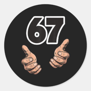 Funny 6 7 Meme Gen Alpha Slang Six Seven Classic Round Sticker