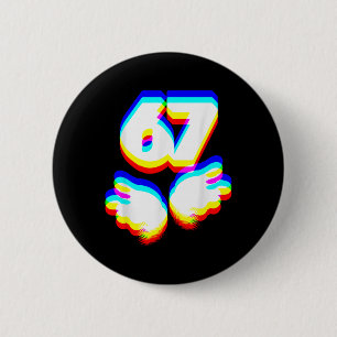 Funny 6 7 Meme Gen Alpha Slang Six Seven Edm Color Cm Round Badge