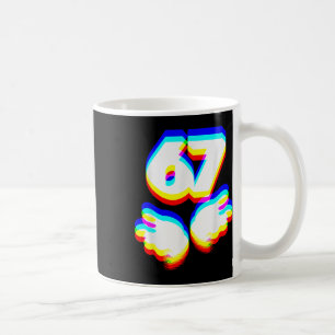 Funny 6 7 Meme Gen Alpha Slang Six Seven Edm Color Coffee Mug