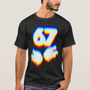 Funny 6 7 Meme Gen Alpha Slang Six Seven Edm Color T-Shirt