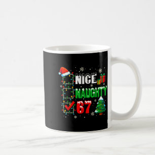 Funny 6-7 Meme Nice Naughty 67 Christmas Brain Rot Coffee Mug