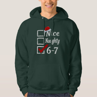 Funny 6-7 Meme Nice Naughty 67 Christmas Brain Rot Hoodie