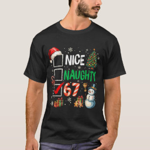 Funny 6-7 Meme Nice Naughty 67 Christmas Brain Rot T-Shirt