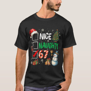 Funny 6-7 Meme Nice Naughty 67 Christmas Brain Rot T-Shirt