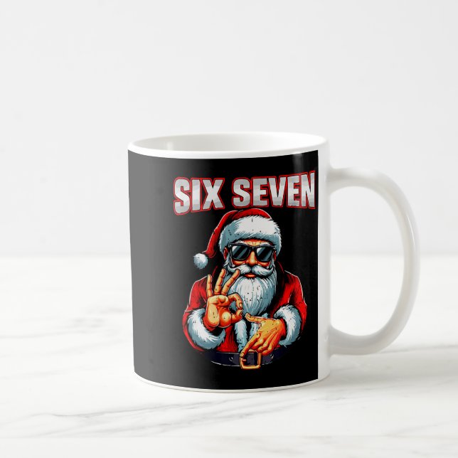 Funny 6 7 Meme Santa Christmas Men And Boys  Coffee Mug (Right)