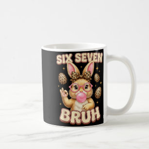 Funny 6 7 meme six seven bunny leopard bow 6-7 coffee mug