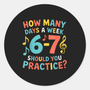 Funny 6 7 Meme Six Seven For Music Teacher  Classic Round Sticker