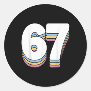 Funny 6 7 Meme Six Seven Gen Alpha Slang 67  Classic Round Sticker