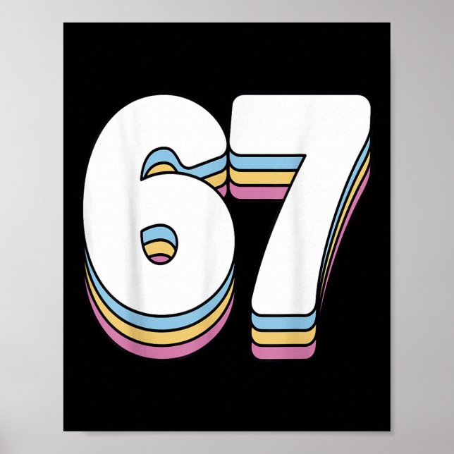 Funny 6 7 Meme Six Seven Gen Alpha Slang 67  Poster (Front)