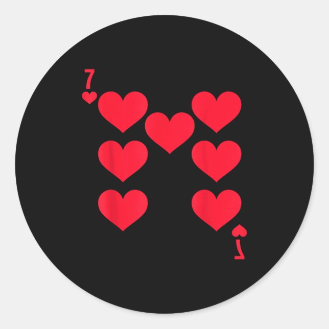 Funny 6 7 Of Hearts Matching 67 Meme Couple Valent Classic Round Sticker (Front)