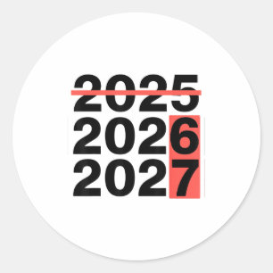 Funny 6 7 Party Happy New Year 2026 2027 67 Meme S Classic Round Sticker