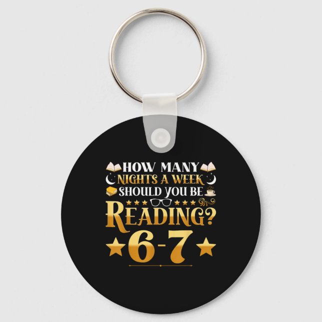 Funny 6-7 Reading Meme Quote Teacher Librarian Boo Key Ring (Front)