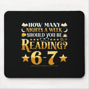 Funny 6-7 Reading Meme Quote Teacher Librarian Boo Mouse Mat