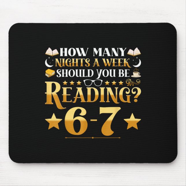 Funny 6-7 Reading Meme Quote Teacher Librarian Boo Mouse Mat (Front)