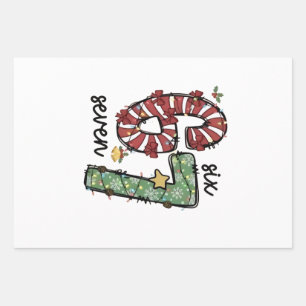 Funny 6 7  Santa Squad Sixty Seven Christmas Wrapping Paper Sheet