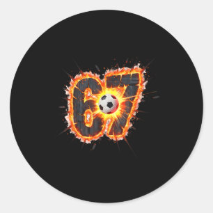 Funny 6 7 Six Seven 67 Soccer Meme Classic Round Sticker