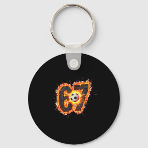 Funny 6 7 Six Seven 67 Soccer Meme Key Ring